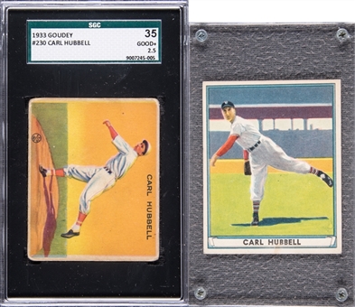 1933-41 Goudey & Play Ball Carl Hubbell Pair (2 Different) 